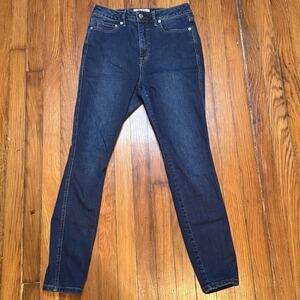 Free People Jeans Skinny Curvy High Rise Dark Blue Wash Size 30 27x27